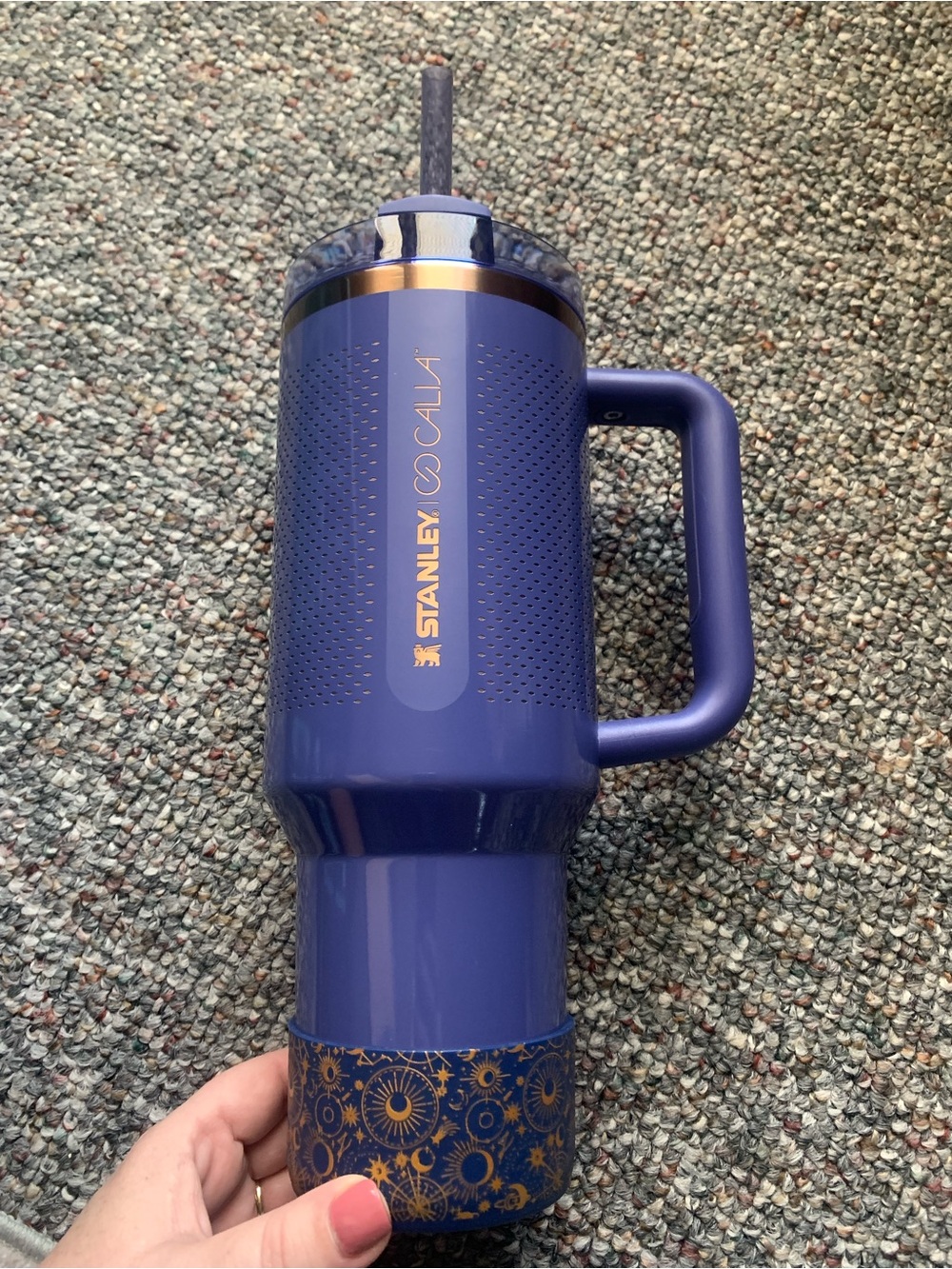 The Stanley x CALIA Skipper Blue 40 oz tumbler with Matching Boot